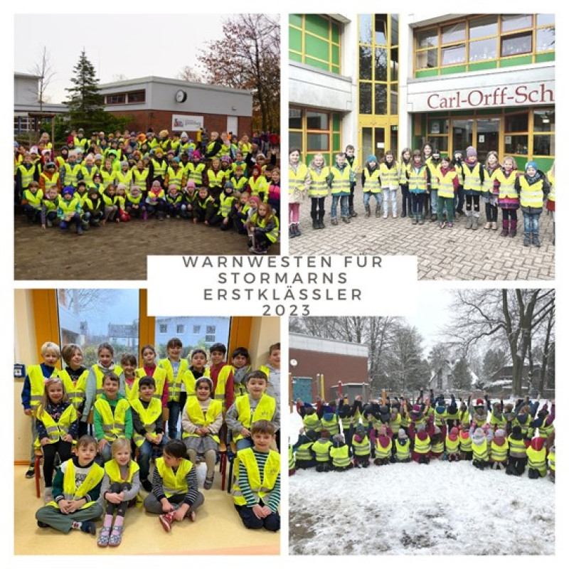 Fotocollage Warnwesten Erstklaessler Kreis Stormarn